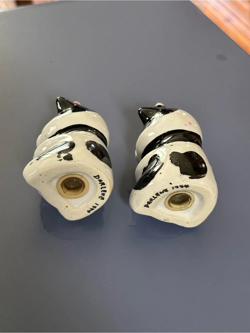 vintage ceramic cow salt and pepper shakers
